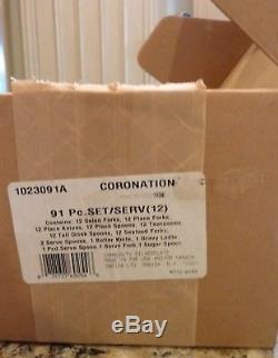 Onieda Community 91pc silverplate 12 settings Coronation new flatware