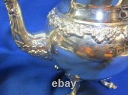 Ornate Silver Plate Tea & Coffee set, Large Tray, Creamer/Sugar/Waste