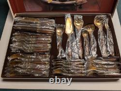 PRISTINE Lord Nelson Furst Besteck 37-piece Bronze and Mahogany Flatware
