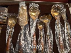 PRISTINE Lord Nelson Furst Besteck 37-piece Bronze and Mahogany Flatware