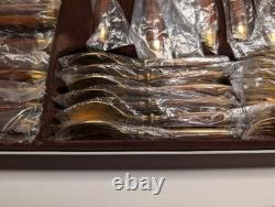 PRISTINE Lord Nelson Furst Besteck 37-piece Bronze and Mahogany Flatware