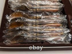 PRISTINE Lord Nelson Furst Besteck 37-piece Bronze and Mahogany Flatware
