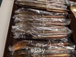 PRISTINE Lord Nelson Furst Besteck 37-piece Bronze and Mahogany Flatware