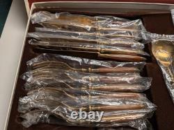 PRISTINE Lord Nelson Furst Besteck 37-piece Bronze and Mahogany Flatware