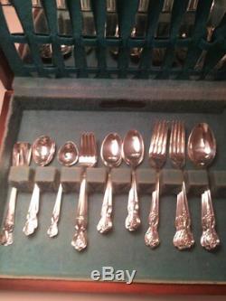 Pre-owned Vintage Wm. Rogers & Son Silverplate Flatware Set for 8 in Wooden Box
