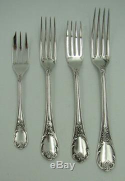 Pristine French Christofle Marly Silver Plate Flatware Set for 12, 153 Pieces