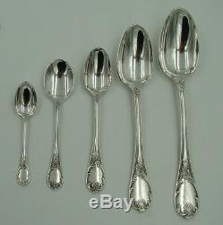 Pristine French Christofle Marly Silver Plate Flatware Set for 12, 153 Pieces