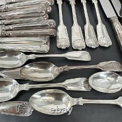 QUEEN ANNE by WORCESTER SILVER CO Silverplate Silverware Set Of 74 Pieces