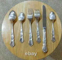 RARE ANTIQUE SILVERPLATE FLATWARE 6pc 1847 ROGERS BROTHERS HERITAGE COMPLETE SET
