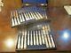 RARE BOXED 36pc 18prs SET silver plated KNIVES/FORKS MOTHER of PEARL HANDLES