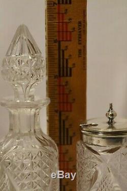 REDUCED Jenkins & Timm Silverplate Crystal Castor Cruet Set 4 Bottles England