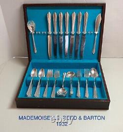REED & BARTON 1932 MADAMOISELLE Silver Plate Flatware, Silverware Set 65 Pieces