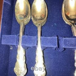 REED BARTON DRESDEN ROSE SILVERPLATE SET FLATWARE W Anti Tarnish Chest BOX 39
