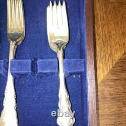 REED BARTON DRESDEN ROSE SILVERPLATE SET FLATWARE W Anti Tarnish Chest BOX 39