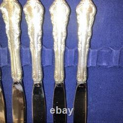 REED BARTON DRESDEN ROSE SILVERPLATE SET FLATWARE W Anti Tarnish Chest BOX 39