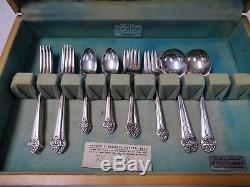 ROGERS 1881 ONEIDA PLANTATION SILVER PLATE FLATWARE SET Service for 8 with Chest