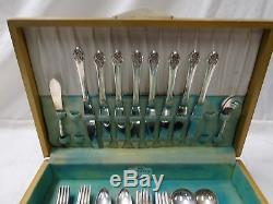 ROGERS 1881 ONEIDA PLANTATION SILVER PLATE FLATWARE SET Service for 8 with Chest