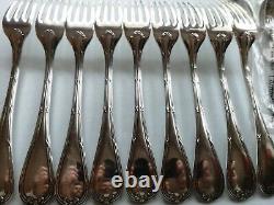 RUBANS Christofle Silver-plate Table Diner Forks Spoons Antique Flatware set