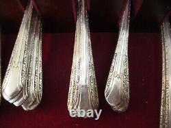 Rare Antique 1963 WM Rogers Silverplate Flatware Wood Boxed Set Incomplete