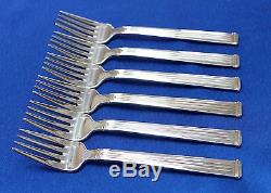 Rare! SET of 6 Christofle TRIADE GOLD Silver-plate Salad Forks 6 1/2 in FRANCE
