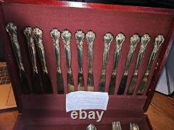 Rare Vintage Godinger Gold Plated Flatware Set With OG Box. 51 Pieces! Amazing