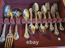 Rare Vintage Godinger Gold Plated Flatware Set With OG Box. 51 Pieces! Amazing