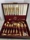 Rare Vintage Oneida St Ives Gold Plated Silverware Set With Serving Set For 8