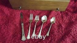 Reed & Barton 63 PC French Chippendale Service For 12 Silver plate Flatware Set