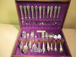 Reed Barton Dresden Rose 67 Pcs Silver Plate Flatware Set Service For 12