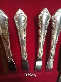 Reed Barton Dresden Rose 80 Pcs Silver Plate Flatware Set Service For 12