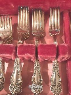 Reed & Barton Tiger Lily Silver Plated Flatware Set 71 Pcs Service for 10+
