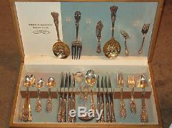 Reed & Barton Tiger Lily Silverplate Flatware Set in Wooden Case NO RESERVE