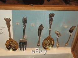 Reed & Barton Tiger Lily Silverplate Flatware Set in Wooden Case NO RESERVE