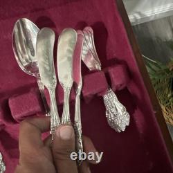 Reed and barton Mirrorstele 39pc Silver-plate set With Chest, 1945 Festivity