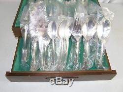 Reflection 1847 Rogers Bros Silverplate Flatware 83 pc set for 12 with Chest Minty