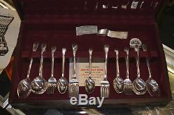 Rogers 1847 Adoration Silver Plate Flatware Set 76 Piece Service For 12 & Case