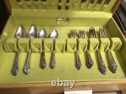 Rogers 1881 Oneida Plantation 42pc Silverplate Complete Set Original Box +Papers