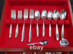 Rogers & Bro Exquisite Reinforced Plate IS Set Of 55 Silver Flatware Serving And