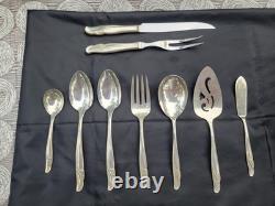 Rogers & Bro Exquisite Reinforced Plate IS Set Of 55 Silver Flatware Serving And