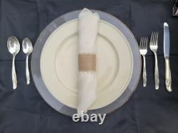 Rogers & Bro Exquisite Reinforced Plate IS Set Of 55 Silver Flatware Serving And