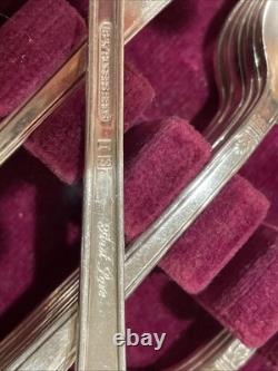 Rogers Bros 1847 First Love Silverware 12 Settings + Serving Pcs + Box 84 Pcs