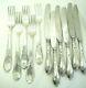 Russian Louis XV Melchior Dinner Forks Knives Set Flatware 11 Pc Silver Plate