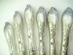 Russian Louis XV Melchior Dinner Forks Knives Set Flatware 11 Pc Silver Plate