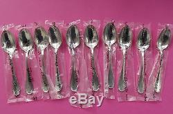 SET 10 Christofle POMPADOUR Silver-plate Tea / Coffee Spoons NEW FRANCE