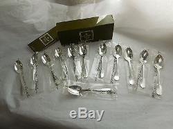 Set 12 Christofle Cluny Silver Plate Demitasse Coffee Spoon New In Wrapper