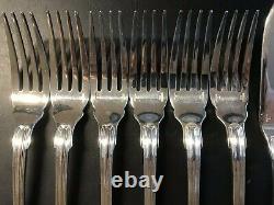 SET 12 pcs Christofle PORT ROYAL Silver-plate Dinner Forks & Knives FISH FRANCE