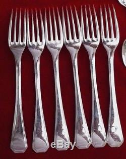 SET 18 Christofle AMERICA Silver-plate Table Dinner Forks Spoons FRANCE