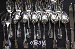 SET Christofle CLUNY Silver-plate Table Fish Cake Dinner Forks Spoons Ladle