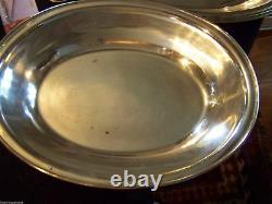 SET OF 2 AMERICAN 19th CENTURY GREEK REVIVAL SILVER WARMING ENTREE TRAY DISHES