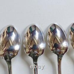 SET OF 6 CHRISTOFLE CLUNY SILVER PLATED DESSERT SPOONS 6 7/10 (set #2)